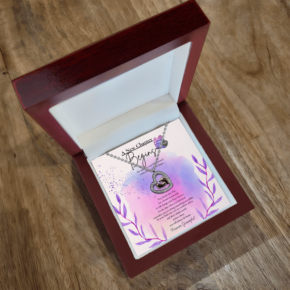 A New Chapter Begins – Baby Feet Heart Necklace for New Moms