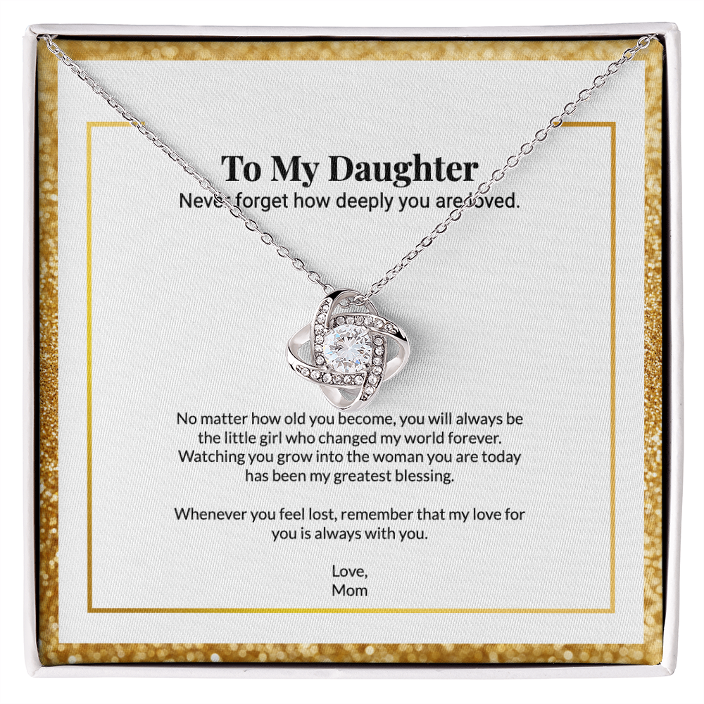 To My Daughter Forever Love Message Card Necklace