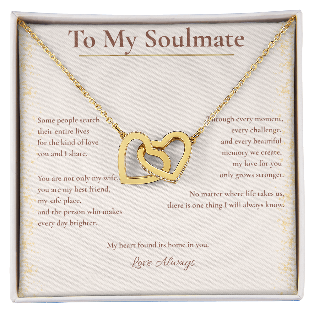 To My Soulmate – Interlocking Hearts Necklace