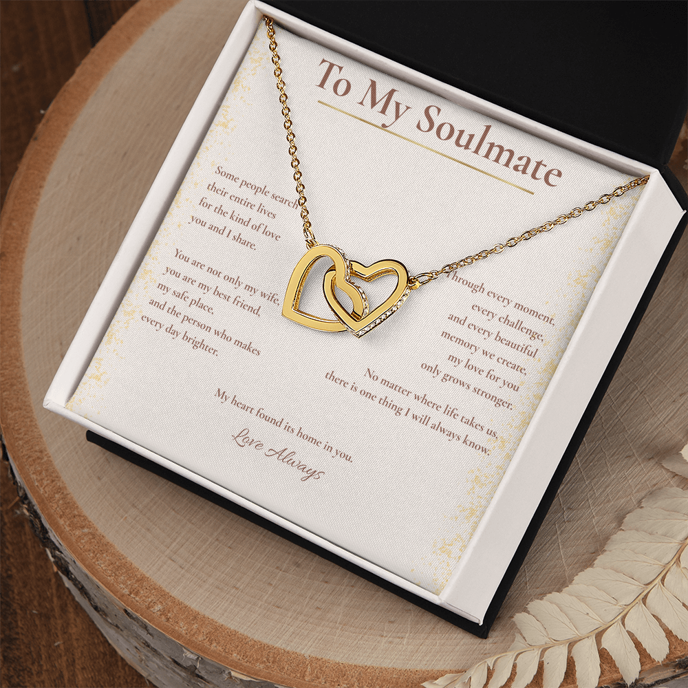 To My Soulmate – Interlocking Hearts Necklace