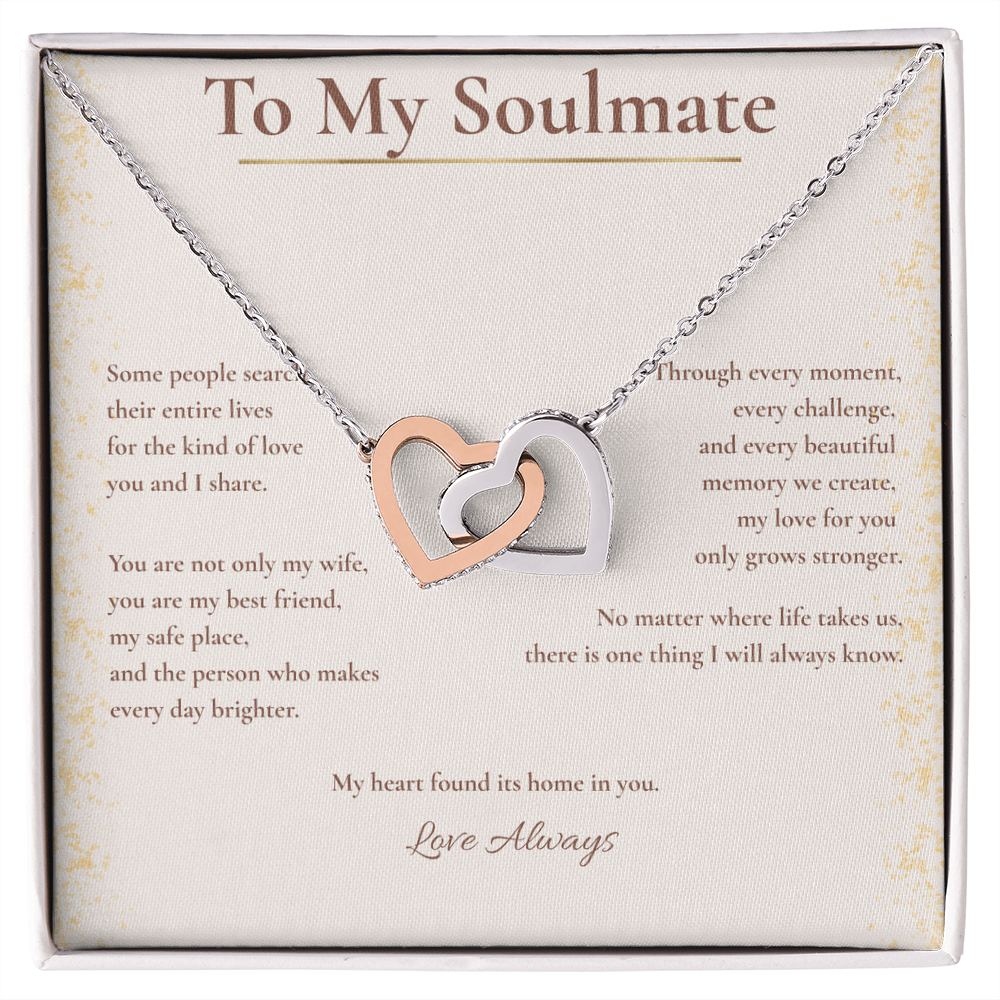To My Soulmate – Interlocking Hearts Necklace