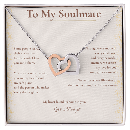 To My Soulmate – Interlocking Hearts Necklace