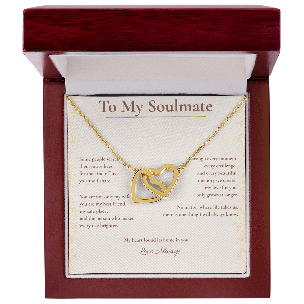 To My Soulmate – Interlocking Hearts Necklace