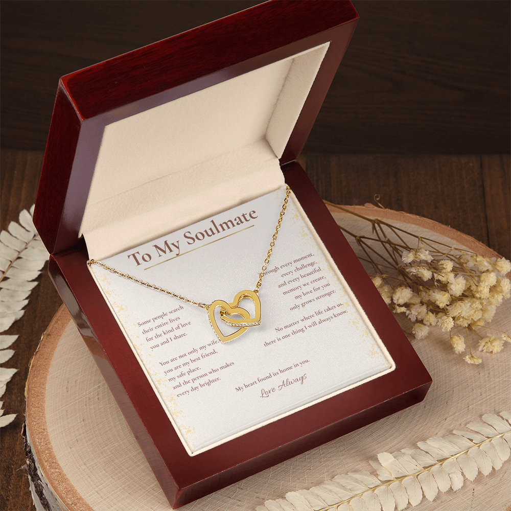 To My Soulmate – Interlocking Hearts Necklace