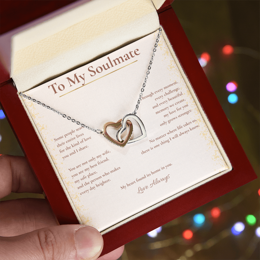 To My Soulmate – Interlocking Hearts Necklace