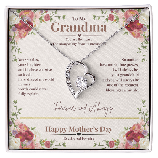 To My Grandma – Forever & Always Heart Necklace