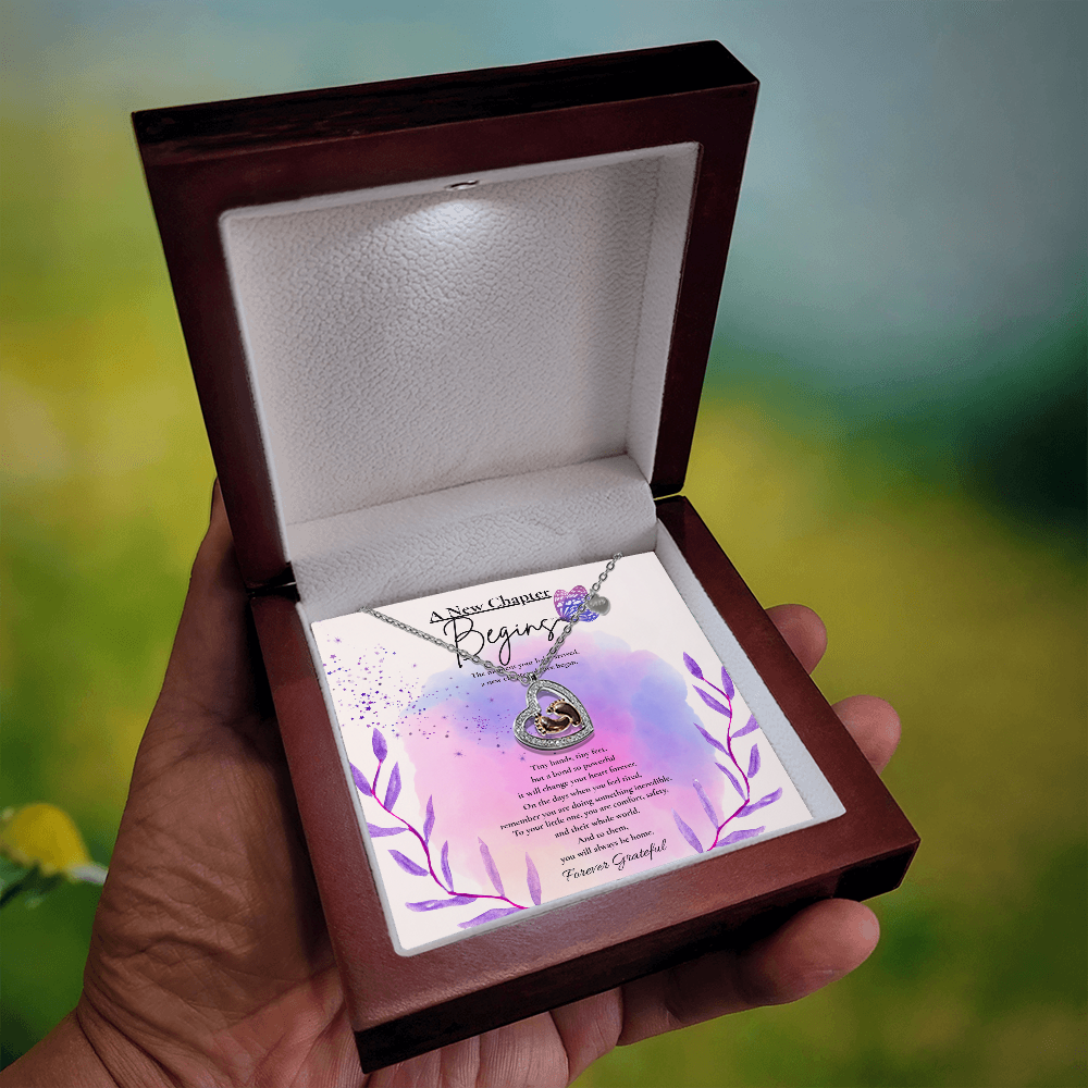 A New Chapter Begins – Baby Feet Heart Necklace for New Moms